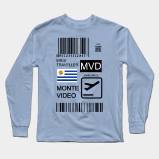 Montevideo Uruguay travel ticket Long Sleeve T-Shirt